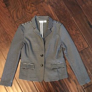 Black and White Striped Blazer